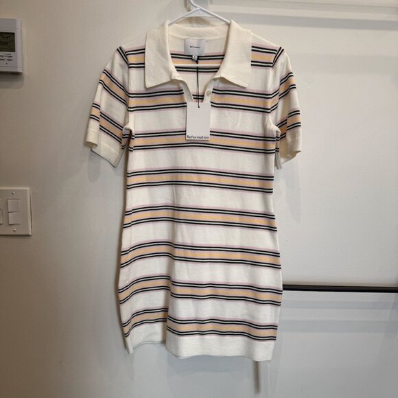 REFORMATION Hadley Cotton Polo Sweater Dress - Picture 6 of 6